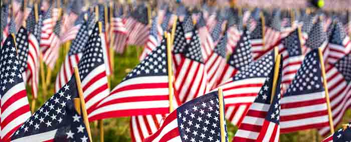 american flags on memorial day