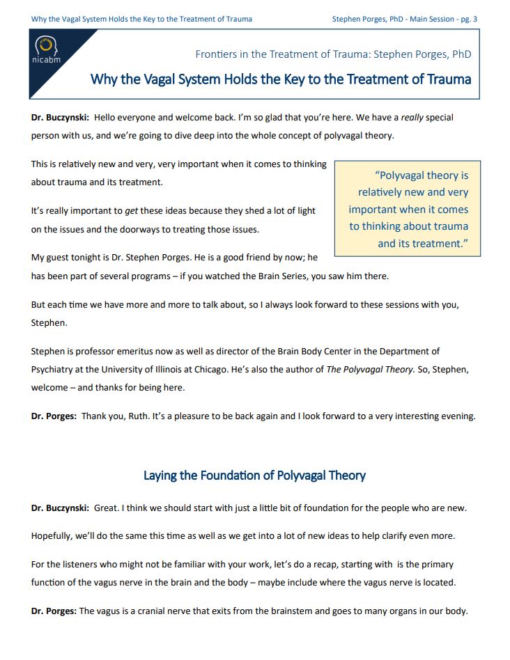 Polyvagal Theory Chart