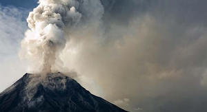 angry volcano erupting