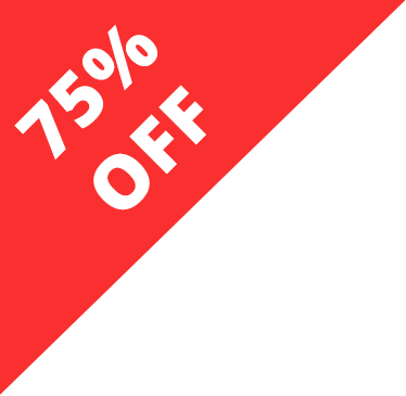75% off banner