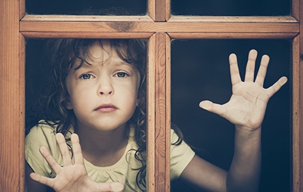 abandoned girl at the window