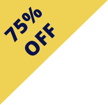 75% off banner