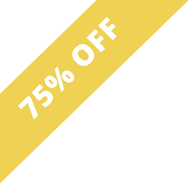 75% off banner