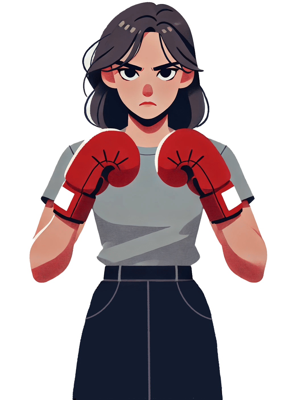 woman with boxing gloves