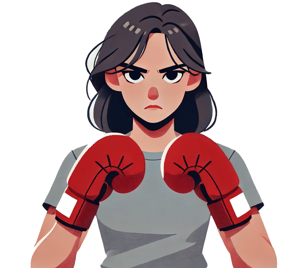woman with boxing gloves