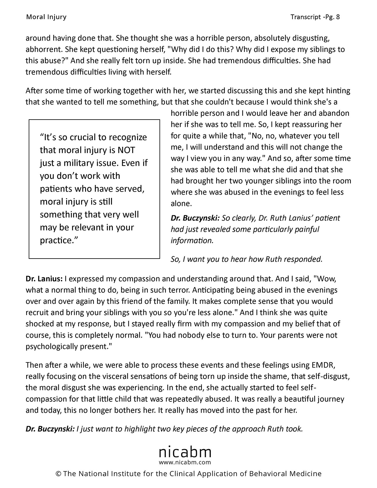 treating trauma transcript sample