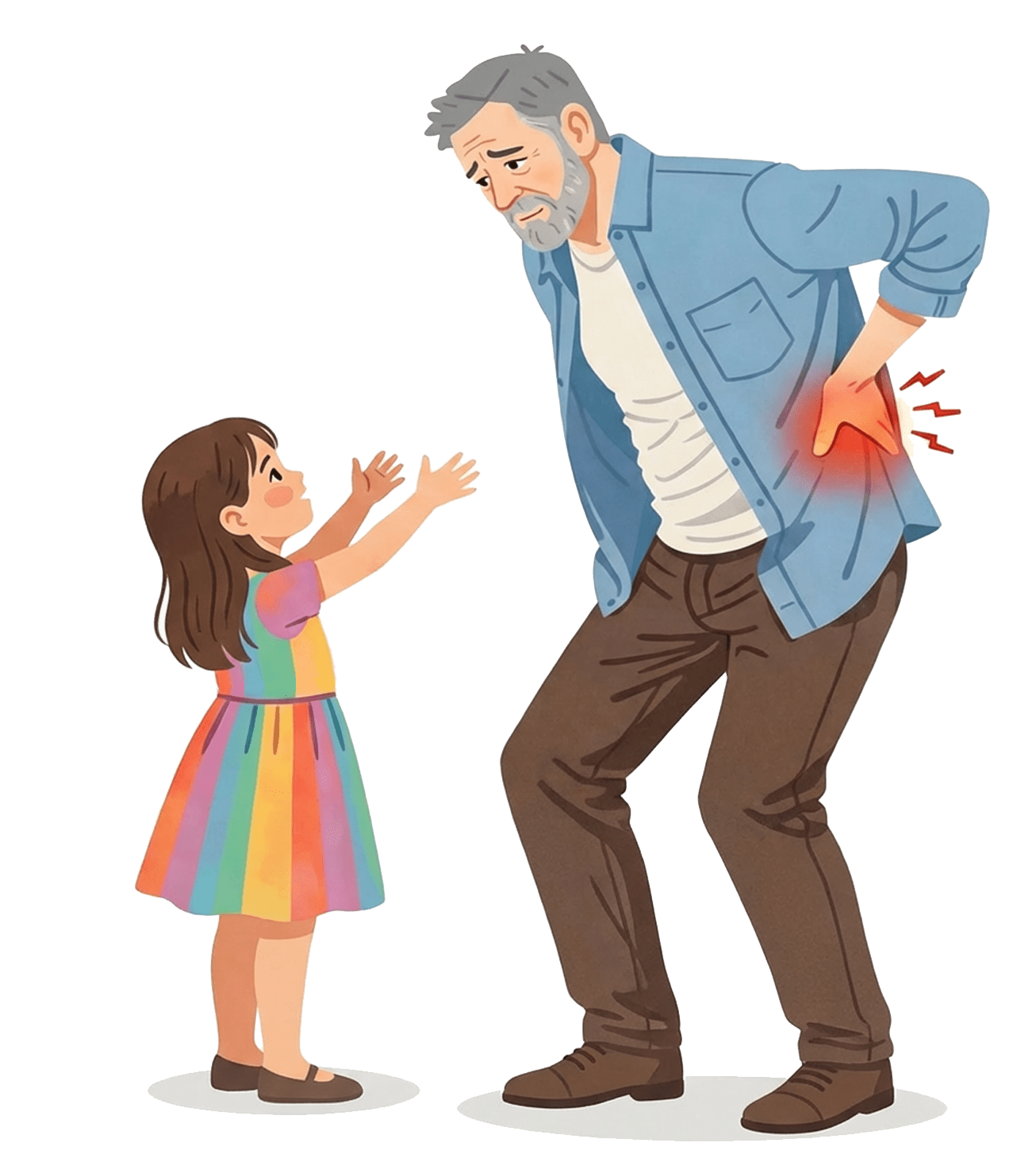 older man with back pain