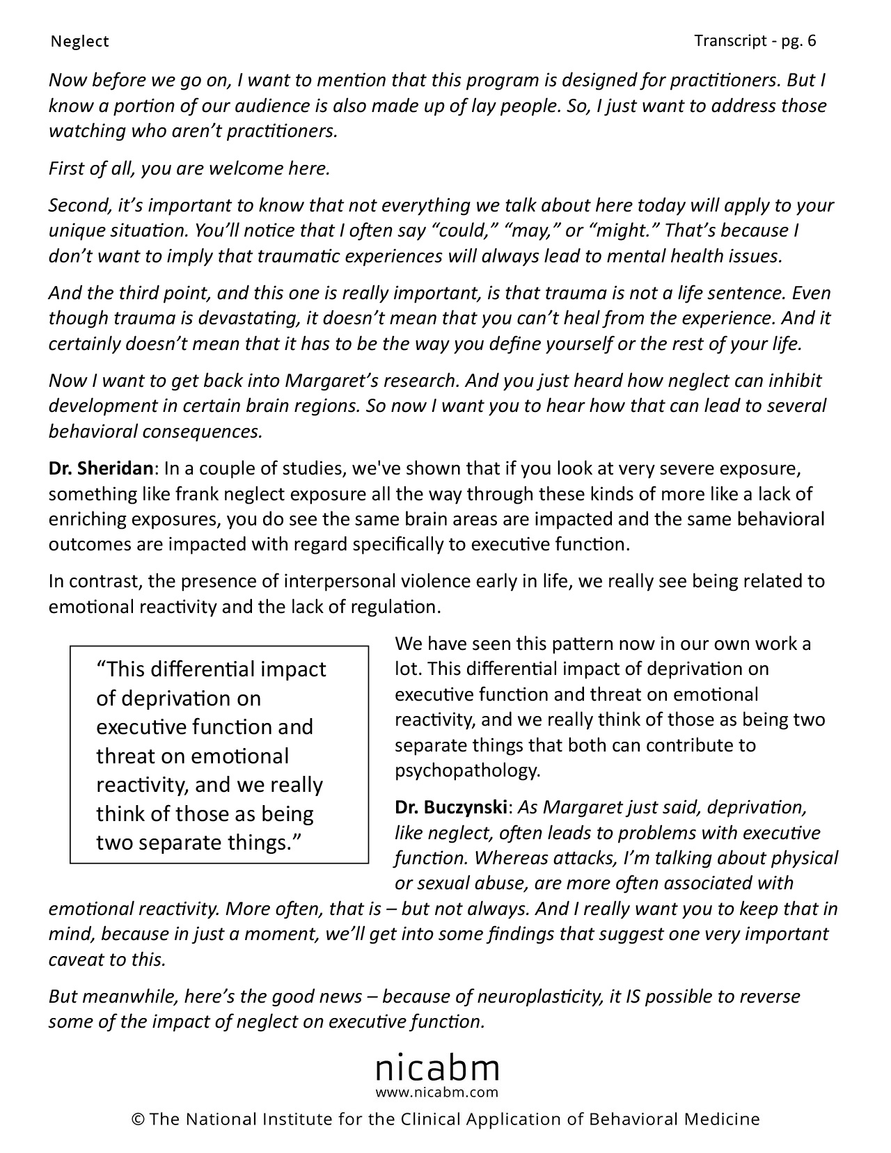 treating trauma transcript sample