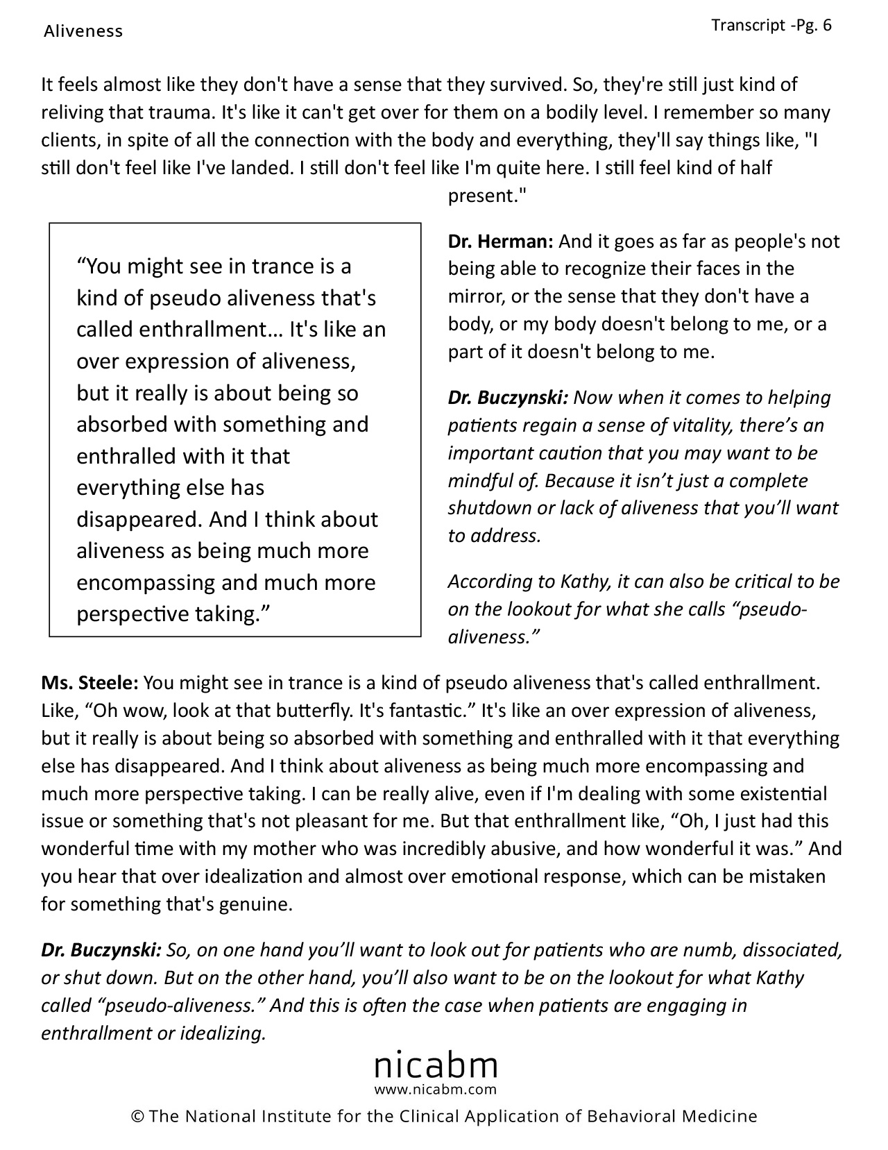 treating trauma transcript sample