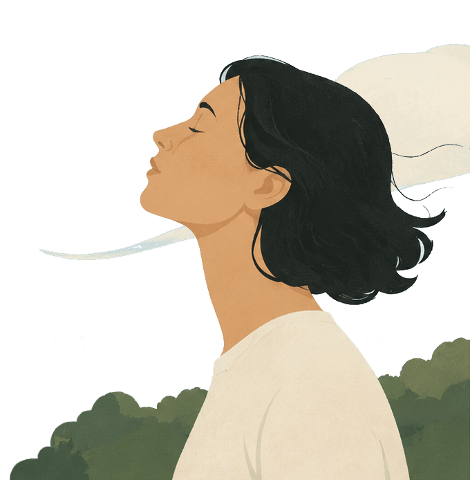 woman breathing