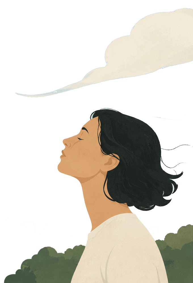 woman breathing