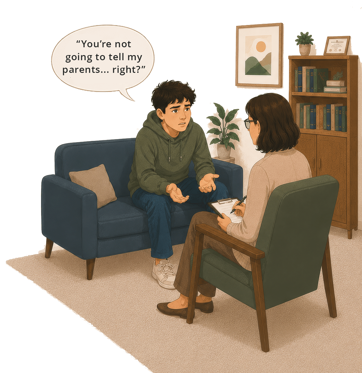 therapy session with a boy