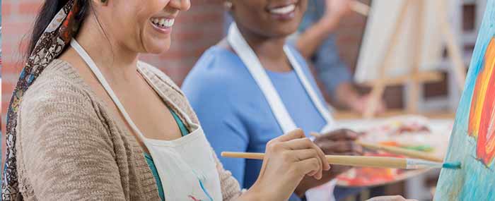 women in an art class