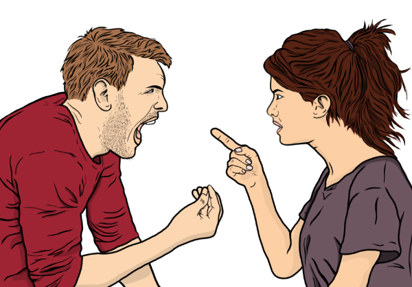 man and woman arguing